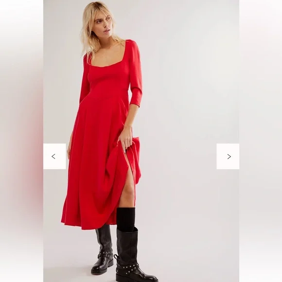 RARE!!! Free People Elise Midi Dress - Picture 2 of 13